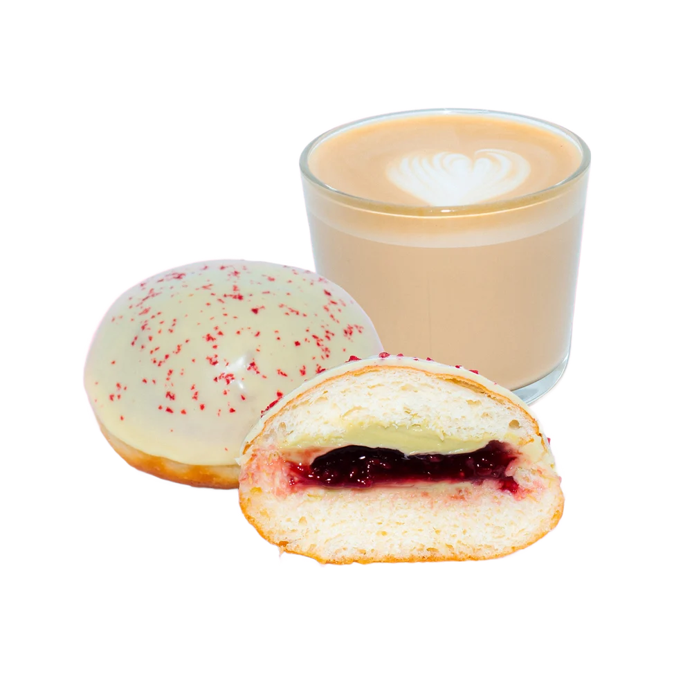 Fistic și zmeură plus Latte